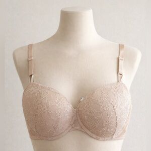 Victorias secret nude/tan lace push up bra 34DD